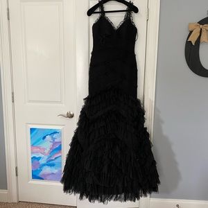 Black Mermaid Ruffle Gown